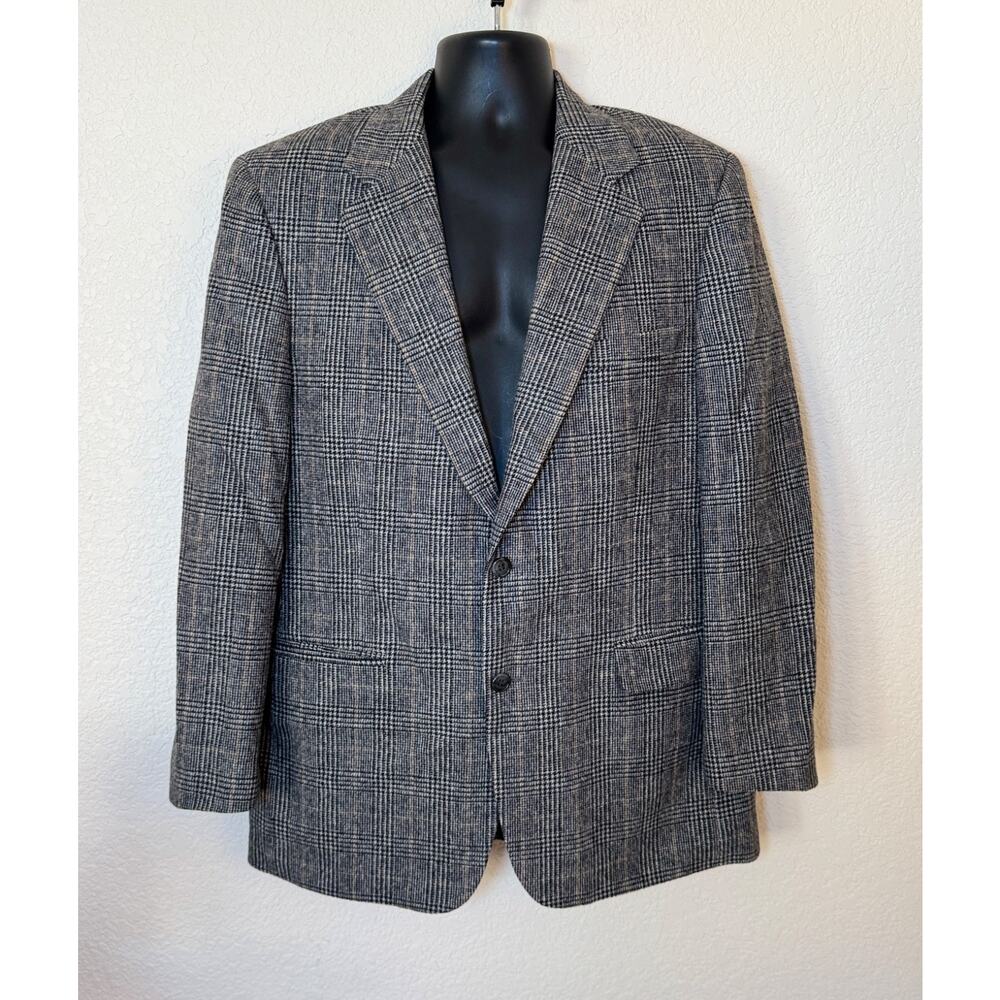 Brooks Brothers Blazer Mens Camel Hair 41R Sport Coat Jacket Houndstooth Career